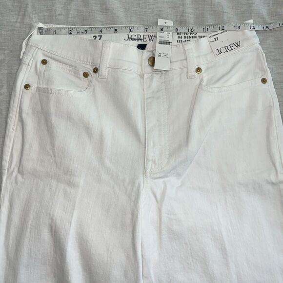J. Crew women’s New wide leg denim trouser jean size 27 in white - Picture 5 of 11